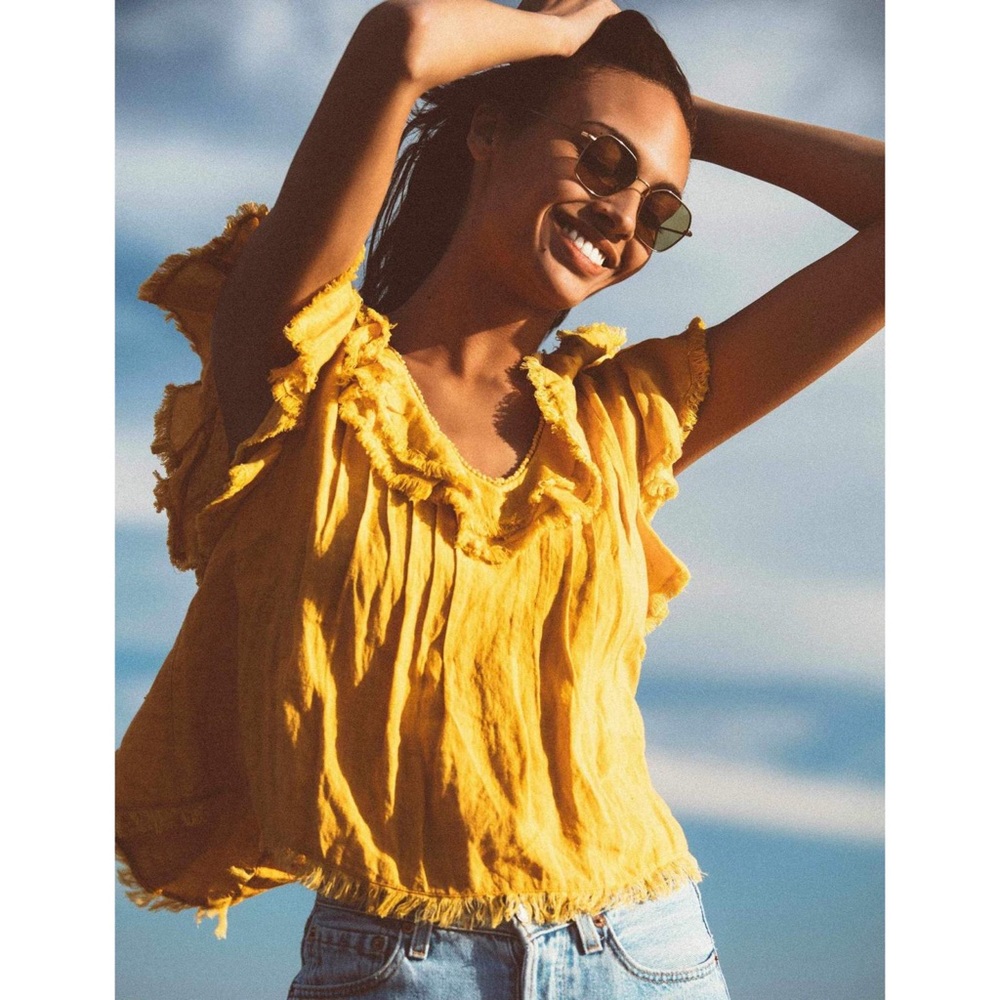 Faherty Brand Yosepha Top Marigold X-Small